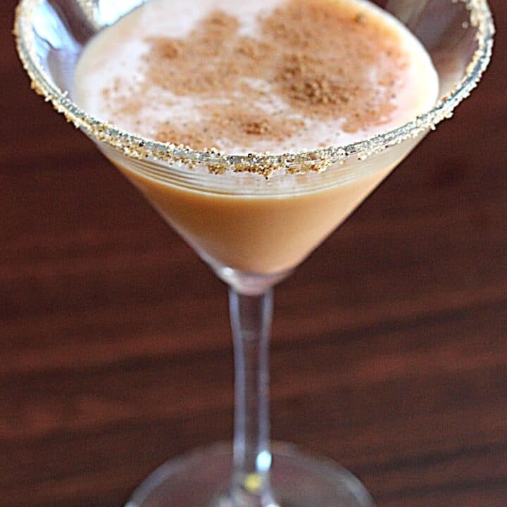 Pumpkin Pie Martini with graham cracker rim