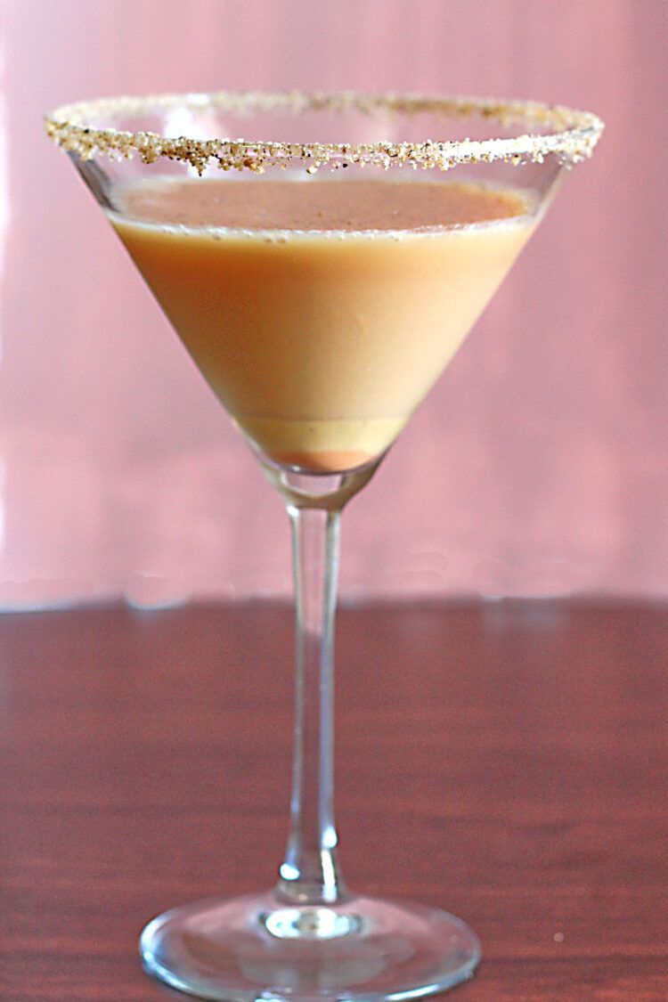 Pumpkin Pie Martini with graham cracker rim