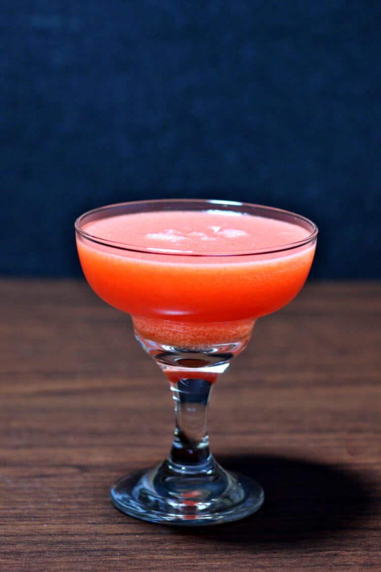 Soft Love in cordial glass drink on bar top