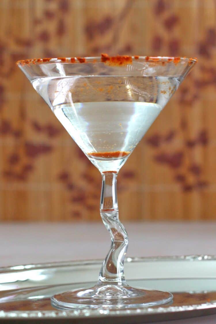 The Spicy Martini with chili powder rim