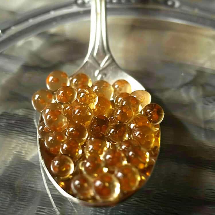 Rum Caviar in spoon