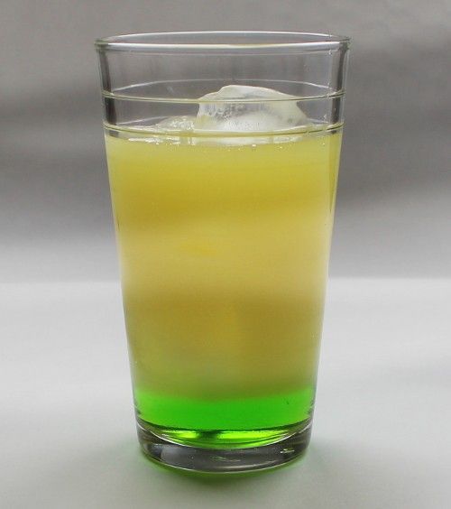 Sun of a Beach drink with green and yellow layers