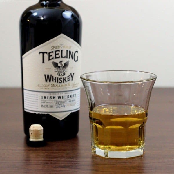 Teeling Small Batch Irish Whiskey bottle with glass of same