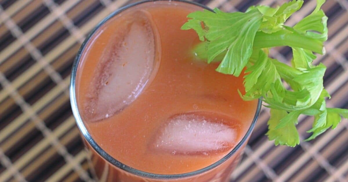 Tomato Lassi with celery garnish