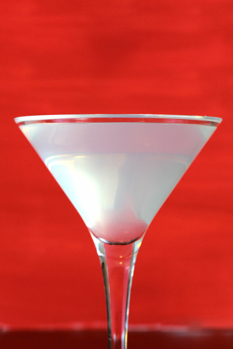 White Lady drink against red background